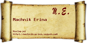 Machnik Erina névjegykártya